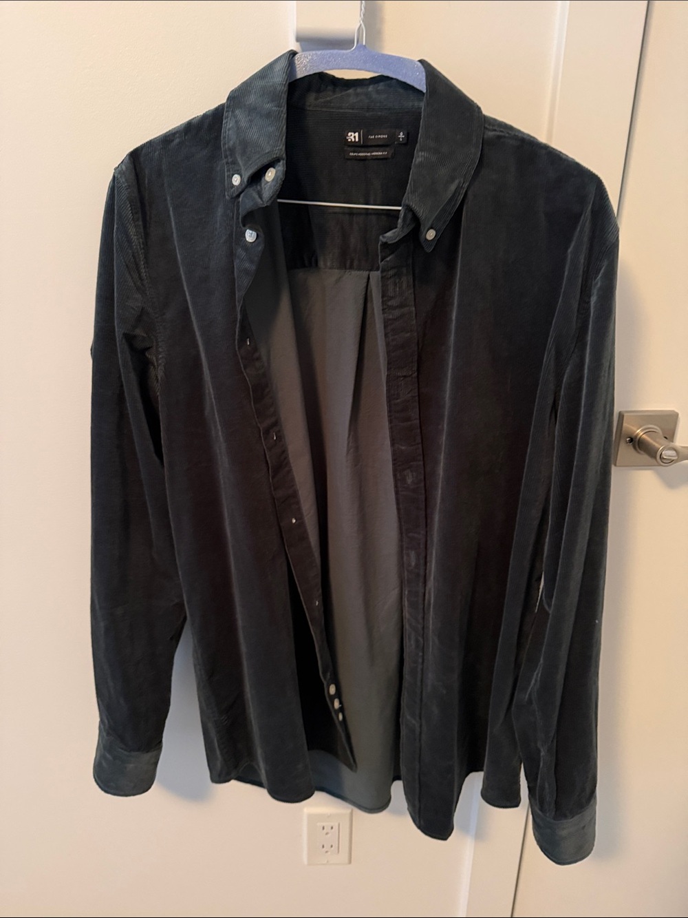 Simons Green Corduroy Shirt Jacket - Lightweight Button Front